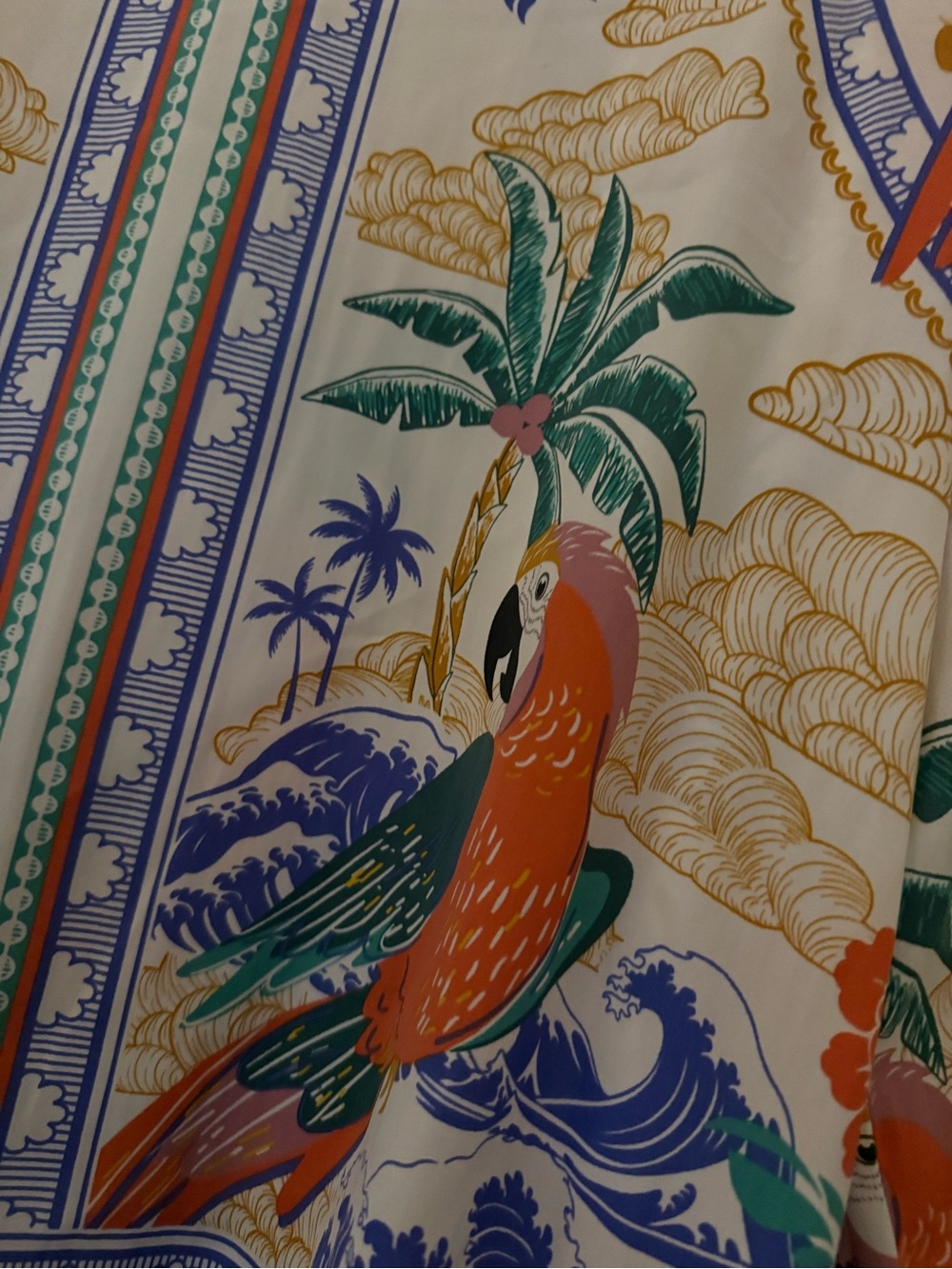 Women's Tropical Print Button-Up Blouse - Multicolor - Picture 5 of 6